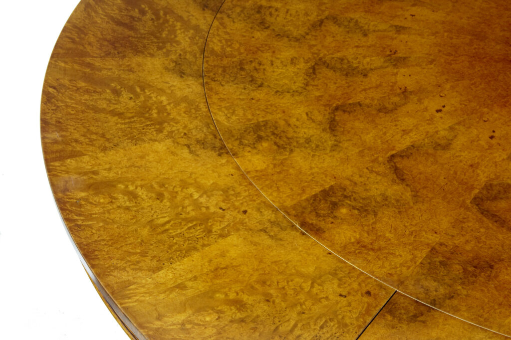 Large Regency Revival English Made Walnut Jupe Dining Table — image 3