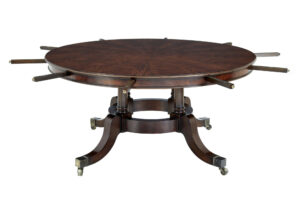 Large Regency Revival English Made Mahogany Jupe Dining Table — thumbnail 3