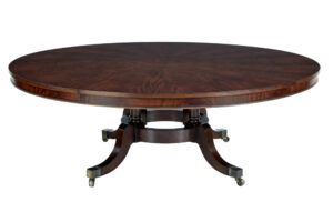 Large Regency Revival English Made Mahogany Jupe Dining Table — thumbnail 2