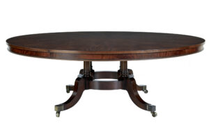 LARGE REGENCY REVIVAL ENGLISH MADE MAHOGANY JUPE DINING TABLE