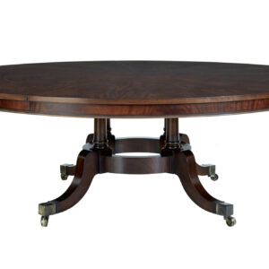 LARGE REGENCY REVIVAL ENGLISH MADE MAHOGANY JUPE DINING TABLE