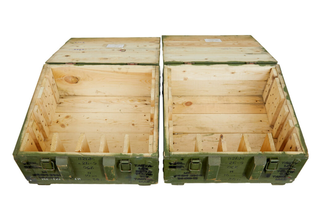 Pair of Mid 20th Century Swedish Pine Ammo Boxes — image 2