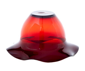 Mid 20th Century Shaped Red Art Glass Vase by Monica Bratt — thumbnail 4