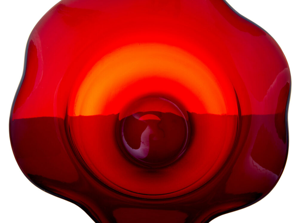 Mid 20th Century Shaped Red Art Glass Vase by Monica Bratt — image 2