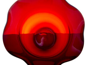 Mid 20th Century Shaped Red Art Glass Vase by Monica Bratt — thumbnail 2