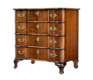MID 20TH CENTURY BAROQUE REVIVAL WALNUT CHEST OF DRAWERS