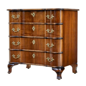 MID 20TH CENTURY BAROQUE REVIVAL WALNUT CHEST OF DRAWERS