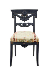 Set of 6 Scandinavian Carved and Hand Painted Dining Chairs — thumbnail 9