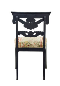 Set of 6 Scandinavian Carved and Hand Painted Dining Chairs — thumbnail 6