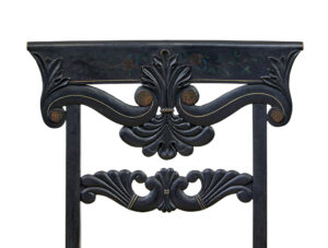 Set of 6 Scandinavian Carved and Hand Painted Dining Chairs — thumbnail 5