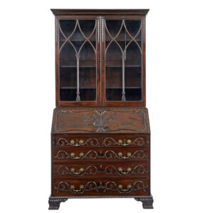 Early 19th Century Carved Mahogany Bureau Bookcase — thumbnail 1