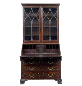 Early 19th Century Carved Mahogany Bureau Bookcase — thumbnail 11