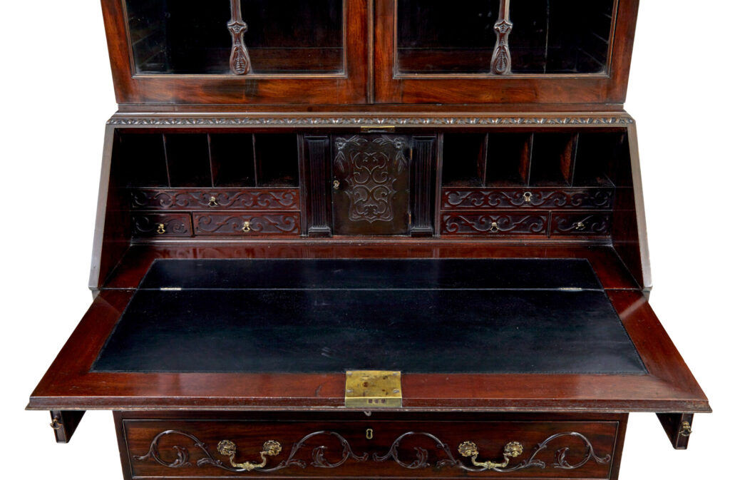 Early 19th Century Carved Mahogany Bureau Bookcase — image 6