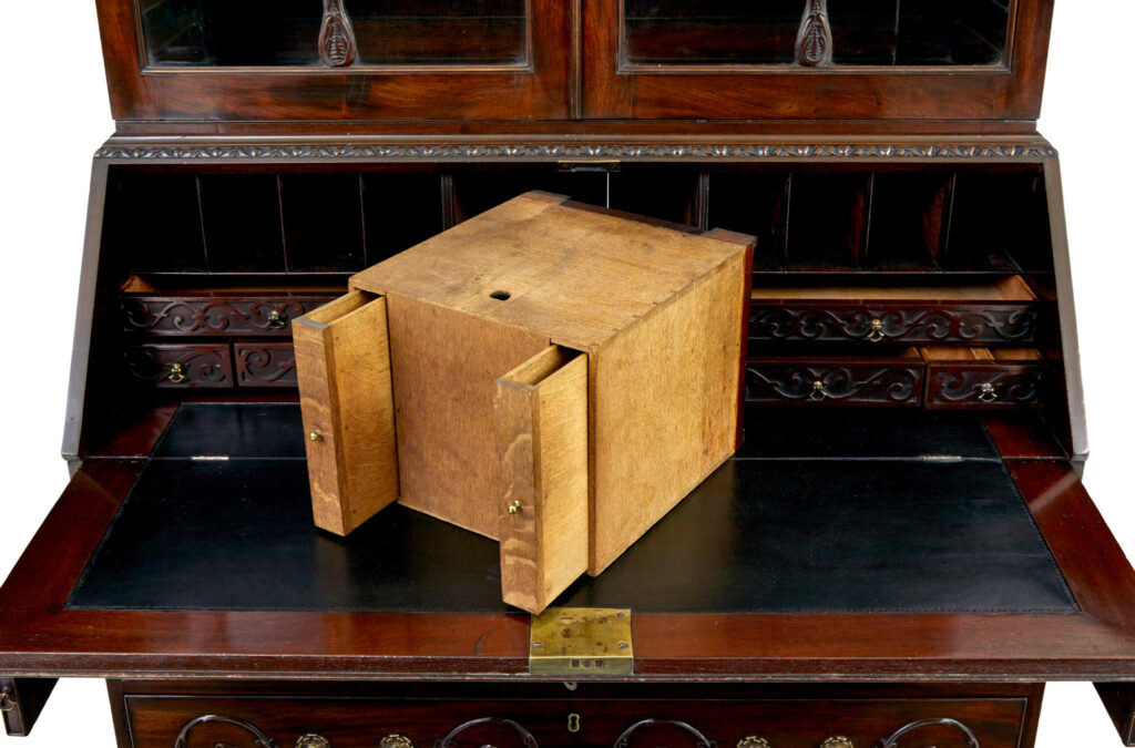 Early 19th Century Carved Mahogany Bureau Bookcase — image 4