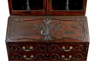 Early 19th Century Carved Mahogany Bureau Bookcase — thumbnail 3