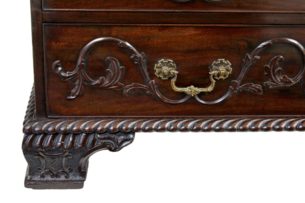 Early 19th Century Carved Mahogany Bureau Bookcase — image 2