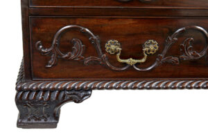 Early 19th Century Carved Mahogany Bureau Bookcase — thumbnail 2