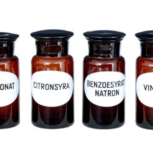 4 MID 20TH CENTURY SWEDISH APOTHECARY GLASS JARS