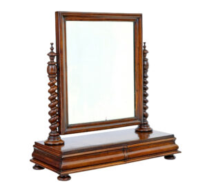 MID 19TH CENTURY CARVED WALNUT TOILET MIRROR