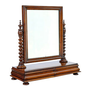 MID 19TH CENTURY CARVED WALNUT TOILET MIRROR