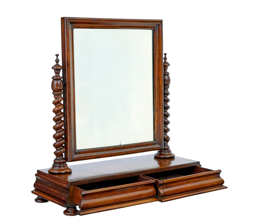 Mid 19th Century Carved Walnut Toilet Mirror — image 8