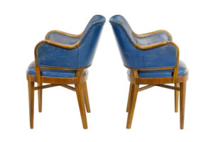 Pair of Mid 20th Century Teak and Leather Armchairs — thumbnail 8