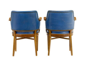 Pair of Mid 20th Century Teak and Leather Armchairs — thumbnail 6