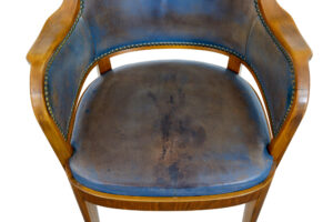 Pair of Mid 20th Century Teak and Leather Armchairs — thumbnail 5