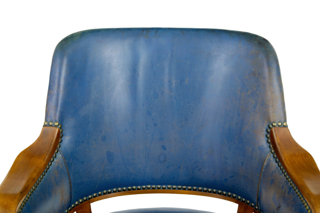 Pair of Mid 20th Century Teak and Leather Armchairs — image 3