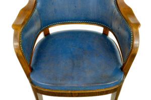 Pair of Mid 20th Century Teak and Leather Armchairs — thumbnail 2