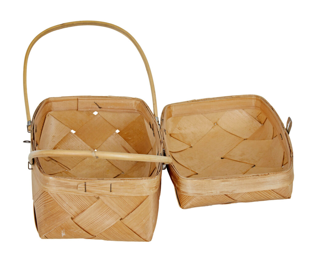 Two Early 20th Century Pine Woven Decorative Boxes — image 2