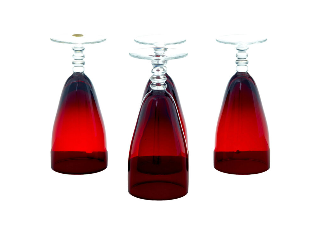 Set of 4 1950’s Scandinavian Red Wine Glasses by Monica Bratt — image 2