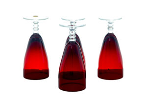 Set of 4 1950’s Scandinavian Red Wine Glasses by Monica Bratt — thumbnail 2