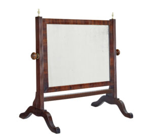 19TH CENTURY MAHOGANY TOILET MIRROR