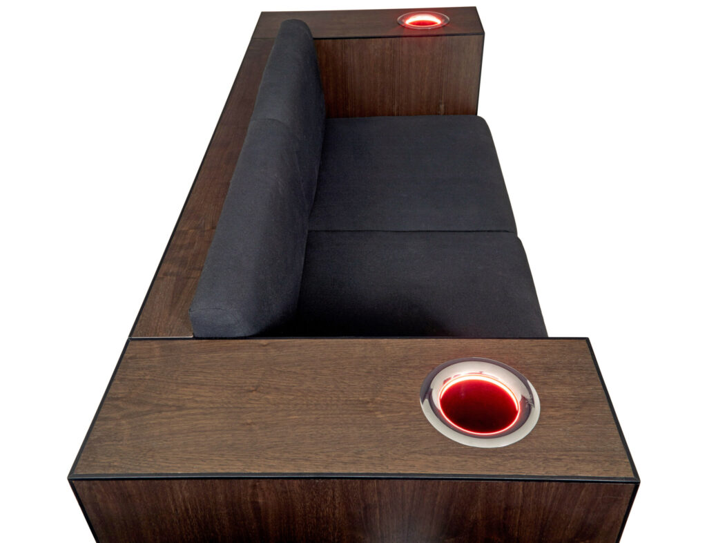 Modern Walnut Sofa Fitted with Kaelo Wine Coolers — image 6