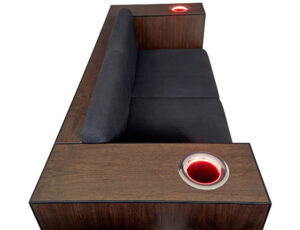 Modern Walnut Sofa Fitted with Kaelo Wine Coolers — thumbnail 6