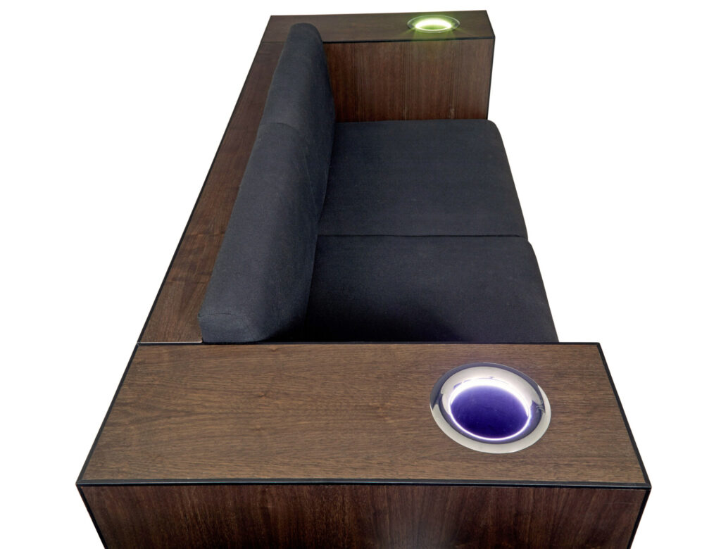 Modern Walnut Sofa Fitted with Kaelo Wine Coolers — image 5