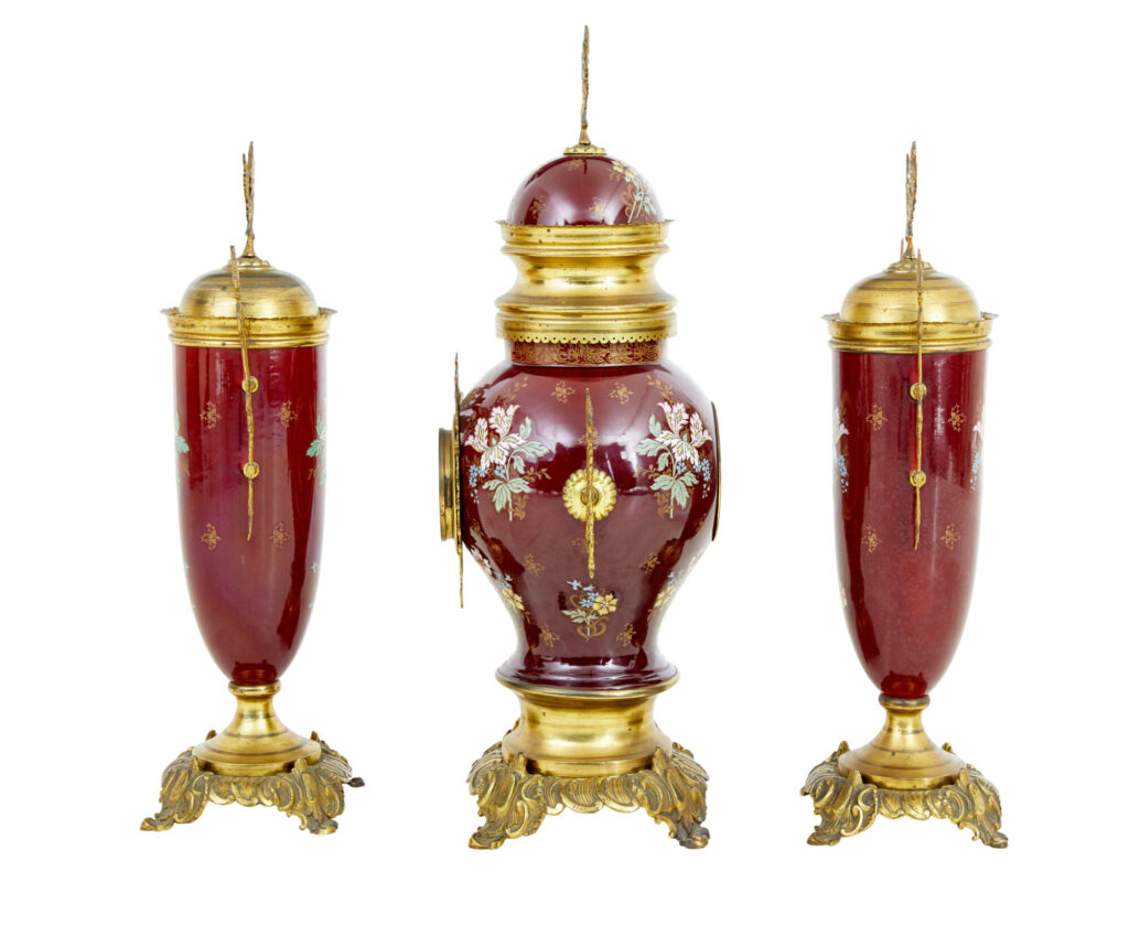 19th Century French Decorative Toleware Garniture Set — image 8