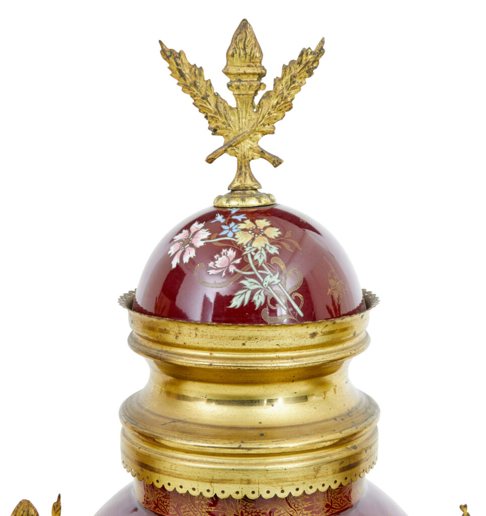 19th Century French Decorative Toleware Garniture Set — image 3