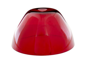 Mid Century Red Glass Fruit Bowl by Monica Bratt — thumbnail 3