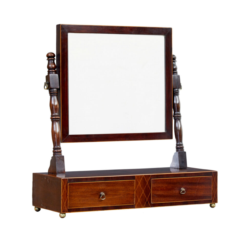 19TH CENTURY VICTORIAN MAHOGANY TOILET MIRROR