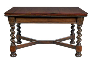 Early 20th Century Baroque Revival Oak Extending Dining Table — thumbnail 8
