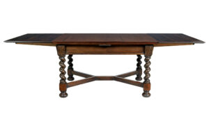 Early 20th Century Baroque Revival Oak Extending Dining Table — thumbnail 7