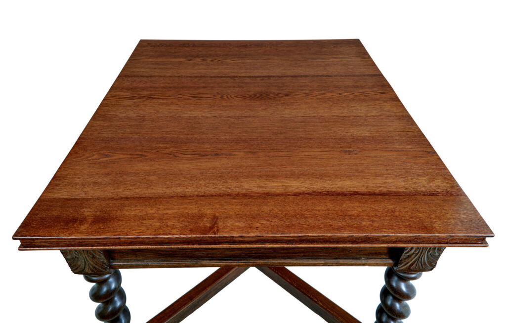 Early 20th Century Baroque Revival Oak Extending Dining Table — image 4