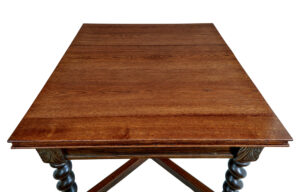 Early 20th Century Baroque Revival Oak Extending Dining Table — thumbnail 4