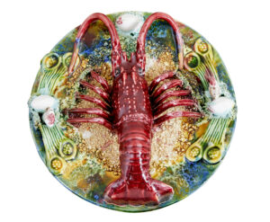 MID 20TH CENTURY DECORATIVE PALISSY LOBSTER PLATE
