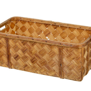 SWEDISH RUSTIC 19TH CENTURY PINE WOVEN BASKET
