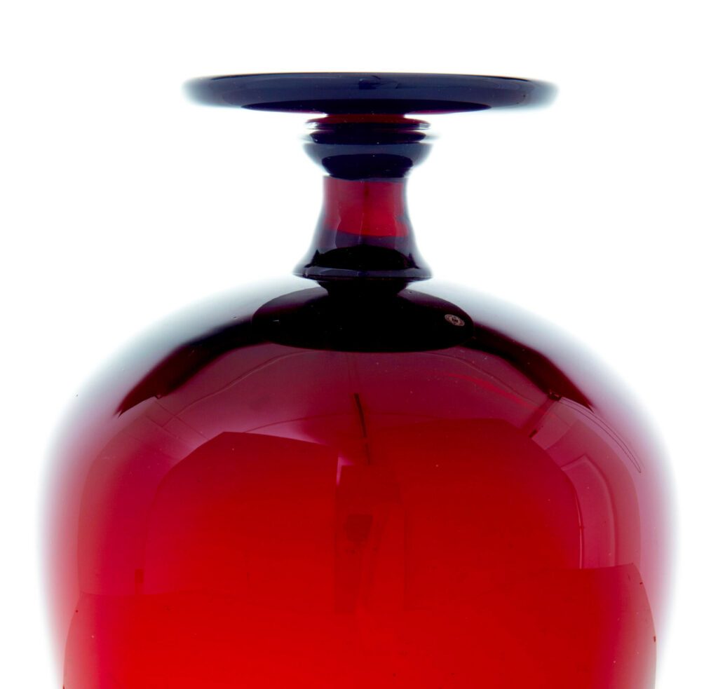 20th Century Red Art Glass Vase by Monica Bratt — image 4
