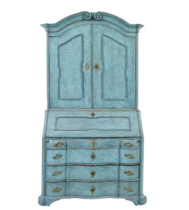 Late 18th Century Swedish Oak Painted Bureau Bookcase — thumbnail 11