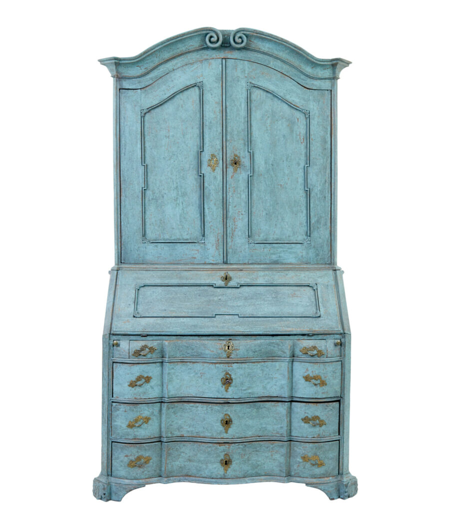 Late 18th Century Swedish Oak Painted Bureau Bookcase — image 11